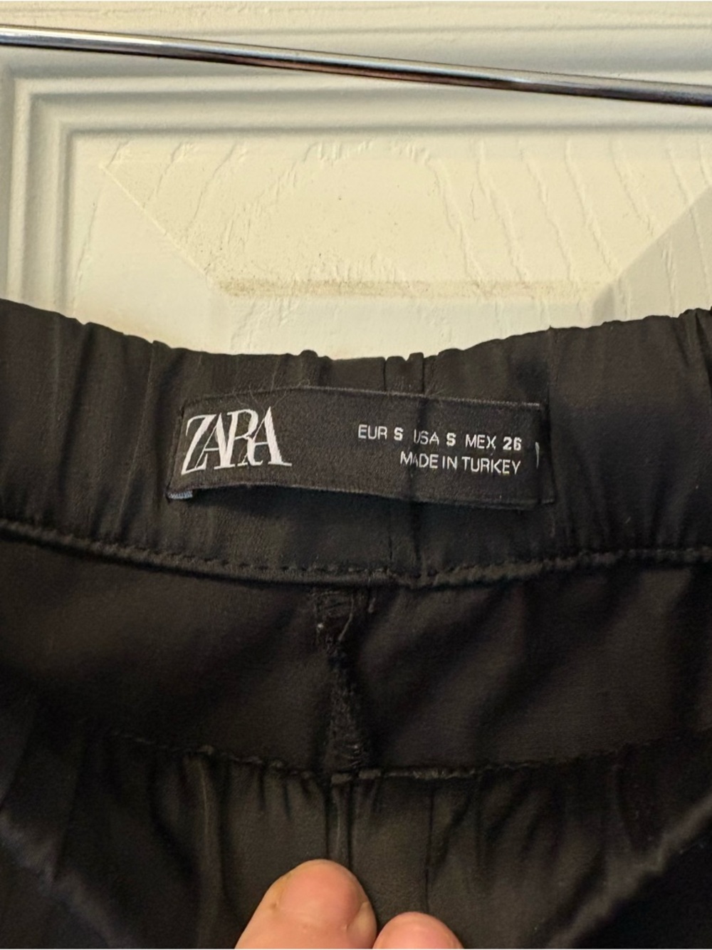 ZARA‎ Black Utility Cargo Pants Elastic Waist Techwear Size S - Picture 4 of 7